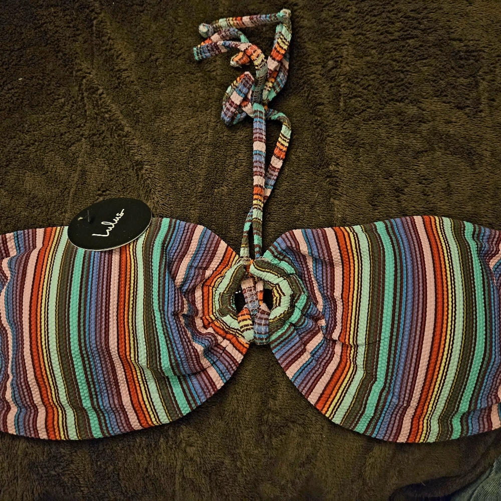 Colorful Lulu's Striped Bikini Set - Picture 2 of 8